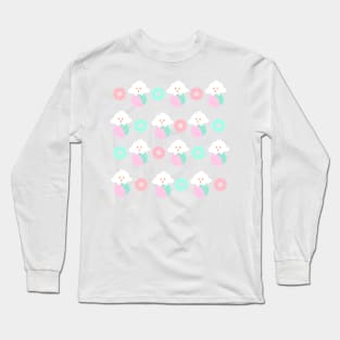 Donut Puppy Pattern Long Sleeve T-Shirt